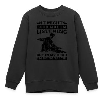 On dirait peut-être que je suis un amoureux du Tai Chi en méditation - Sweat Premium enfant bio - noir - Devant - AI Model Kid Female (0cm)