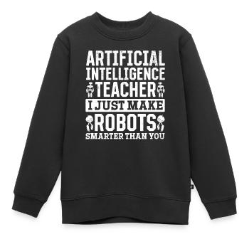 Professeur d’intelligence artificielle - Sweat Premium enfant bio - noir - Devant - AI Model Kid Female (0cm)
