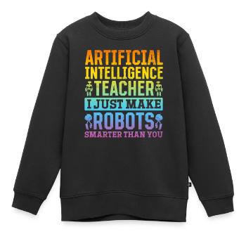 Professeur d’intelligence artificielle Ai - Sweat Premium enfant bio - noir - Devant - AI Model Kid Female (0cm)