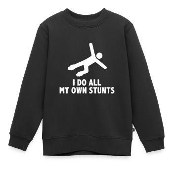 Ich mache alle meine Stunts selbst - Kinder Premium Organic Sweatshirt - Schwarz - Vorne - AI Model Kid Female (0cm)