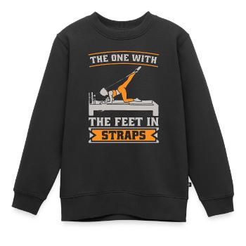 Pilates The One With The Feet In Straps Reformer - Kinder Premium Organic Sweatshirt - Schwarz - Vorne - AI Model Kid Female (0cm)