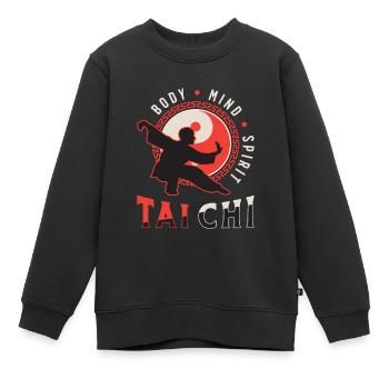 Tai Chi Corps Tai Chi Méditation Qigong - Sweat Premium enfant bio - noir - Devant - AI Model Kid Female (0cm)