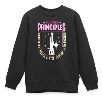 Pilates Principles Concentration Breath Meditation - Kids Premium Organic Sweatshirt - black - Front - AI Model Kid Female (0cm)