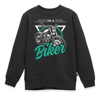 Ich bin ein Motorradfahrer Biker Motorrad Cruisen - Kinder Premium Organic Sweatshirt - Schwarz - Vorne - AI Model Kid Female (0cm)