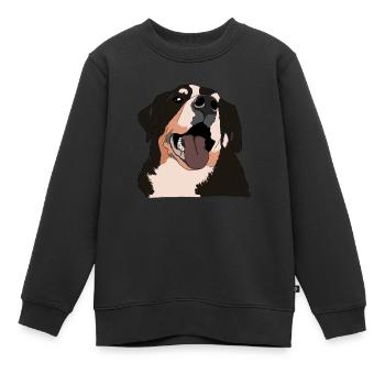 Rüde Vierbeiner Wauwau Hundebesitzer Bernhardiner - Kinder Premium Organic Sweatshirt - Schwarz - Vorne - AI Model Kid Female (0cm)