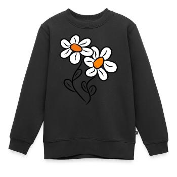 Marguerites Marguerites Fleur Floral Floral - Sweat Premium enfant bio - noir - Devant - AI Model Kid Female (0cm)