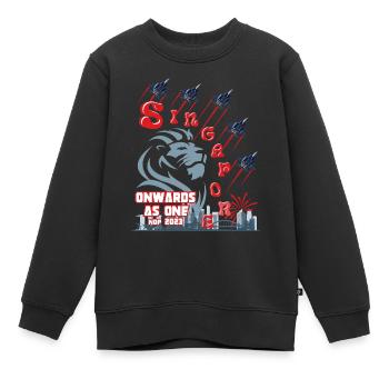 SINGAPURISCHER NATIONALFEIERTAG 2023 ALS EINHEIT - Kinder Premium Organic Sweatshirt - Schwarz - Vorne - AI Model Kid Female (0cm)