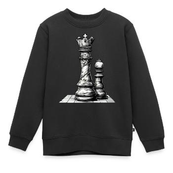 Der König und sein Bauer - Kinder Premium Organic Sweatshirt - Schwarz - Vorne - AI Model Kid Female (0cm)