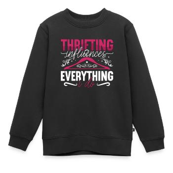 L’épargne influence l’épargne - Sweat Premium enfant bio - noir - Devant - AI Model Kid Female (0cm)