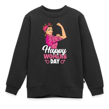 Feminismus Feministin - Kinder Premium Organic Sweatshirt - Schwarz - Vorne - AI Model Kid Female (0cm)