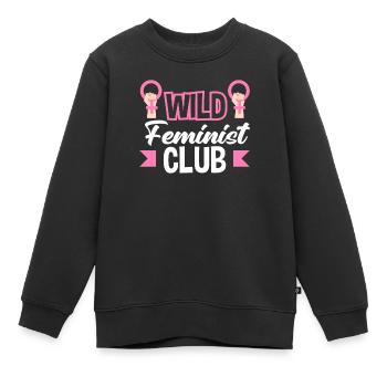 Feminismus Feministin - Kinder Premium Organic Sweatshirt - Schwarz - Vorne - AI Model Kid Female (0cm)