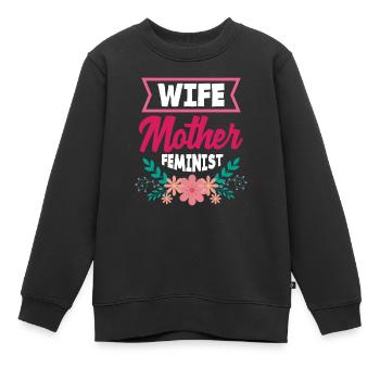 Feminismus Feministin - Kinder Premium Organic Sweatshirt - Schwarz - Vorne - AI Model Kid Female (0cm)