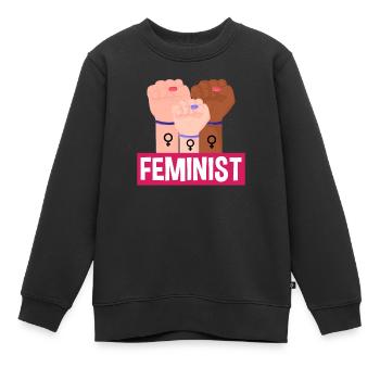 Feminismus Feministin - Kinder Premium Organic Sweatshirt - Schwarz - Vorne - AI Model Kid Female (0cm)