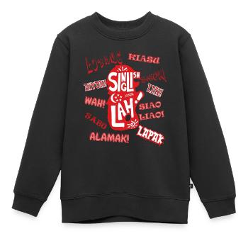 SINGAPUR SLANG, SINGLISH - Kinder Premium Organic Sweatshirt - Schwarz - Vorne - AI Model Kid Female (0cm)