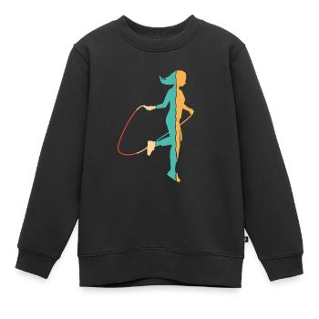 Vitesse de saut rétro saut saut professionnel - Sweat Premium enfant bio - noir - Devant - AI Model Kid Female (0cm)