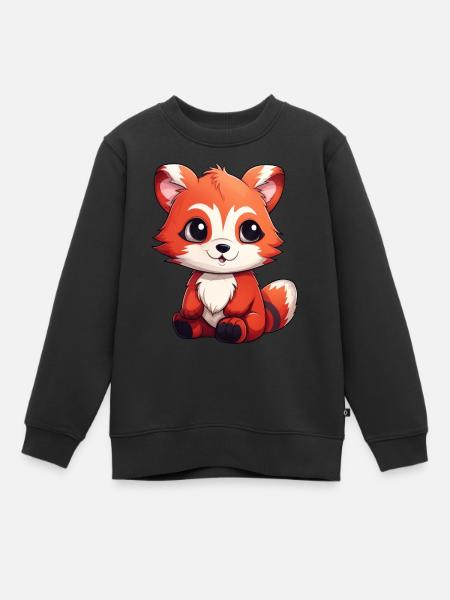 Panda roux Petit Panda - Sweat Premium enfant bio - noir