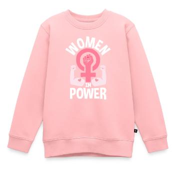 Feminismus Feministin - Kinder Premium Organic Sweatshirt - Rosa - Vorne - AI Model Kid Female (0cm)