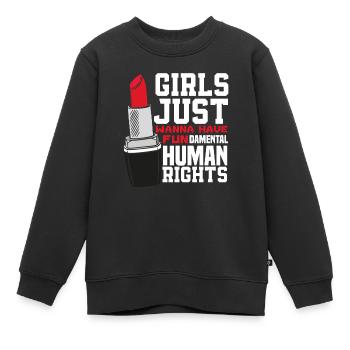 Feminismus Feministin - Kinder Premium Organic Sweatshirt - Schwarz - Vorne - AI Model Kid Female (0cm)