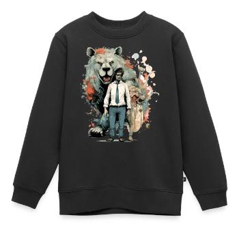 L'âme de la bête - Sweat Premium enfant bio - noir - Devant - AI Model Kid Female (0cm)