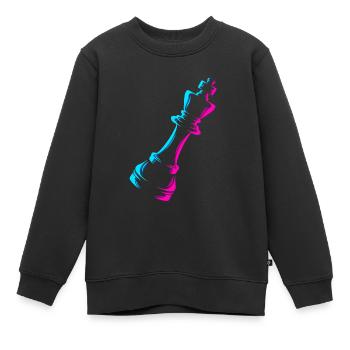 Grand maître Queen Player Échecs professionnels - Sweat Premium enfant bio - noir - Devant - AI Model Kid Female (0cm)