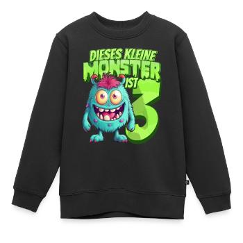 Dieses kleine Monster ist 3 - drei Jahre - 3. - Kinder Premium Organic Sweatshirt - Schwarz - Vorne - AI Model Kid Female (0cm)