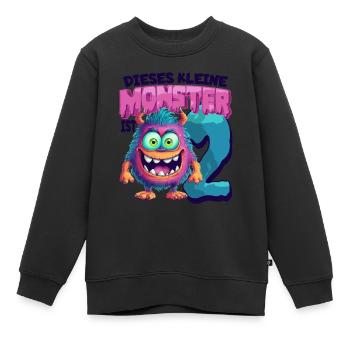 Dieses kleine Monster ist 2 - zwei Jahre - 2. - Kinder Premium Organic Sweatshirt - Schwarz - Vorne - AI Model Kid Female (0cm)
