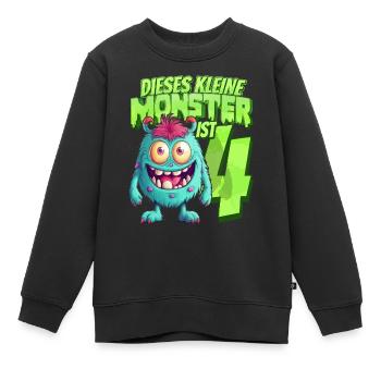 Dieses kleine Monster ist 4 - vier Jahre - 4. - Kinder Premium Organic Sweatshirt - Schwarz - Vorne - AI Model Kid Female (0cm)