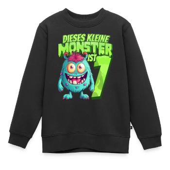Dieses kleine Monster ist 7 - sieben Jahre - 7. - Kinder Premium Organic Sweatshirt - Schwarz - Vorne - AI Model Kid Female (0cm)