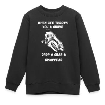 Si la vie vous jette une moto courbe Drôle - Sweat Premium enfant bio - noir - Devant - AI Model Kid Female (0cm)