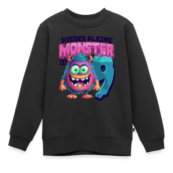 Dieses kleine Monster ist 9 - neun Jahre - 9. - Kinder Premium Organic Sweatshirt - Schwarz - Vorne - AI Model Kid Female (0cm)