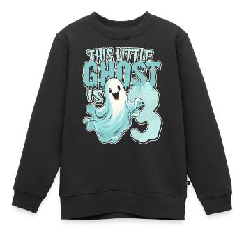 This little pest is 3 - three years - 3. - Kids Premium Organic Sweatshirt - black - Front - AI Model Kid Female (0cm)