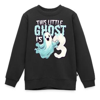 This little pest is 3 - three years - 3. - Kids Premium Organic Sweatshirt - black - Front - AI Model Kid Female (0cm)