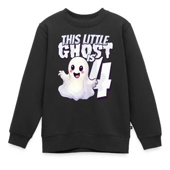 This little pest is 4 - four years - 4. - Kids Premium Organic Sweatshirt - black - Front - AI Model Kid Female (0cm)
