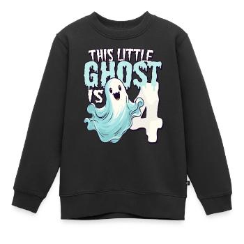 This little pest is 4 - four years - 4. - Kids Premium Organic Sweatshirt - black - Front - AI Model Kid Female (0cm)