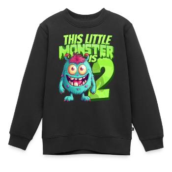 Dieses kleine Monster ist 2 - zwei Jahre - 2. - Kinder Premium Organic Sweatshirt - Schwarz - Vorne - AI Model Kid Female (0cm)