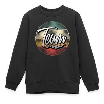 Team - Kinder Premium Organic Sweatshirt - Schwarz - Vorne - AI Model Kid Female (0cm)