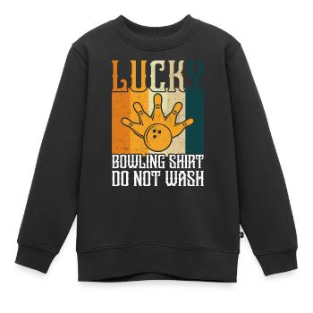 Bowling - Sweat Premium enfant bio - noir - Devant - AI Model Kid Female (0cm)