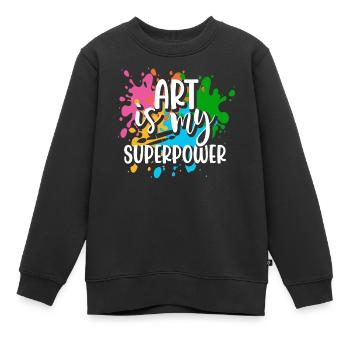 Artiste - Sweat Premium enfant bio - noir - Devant - AI Model Kid Female (0cm)