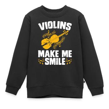 Violoniste violoniste - Sweat Premium enfant bio - noir - Devant - AI Model Kid Female (0cm)