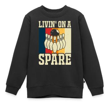 Bowling - Sweat Premium enfant bio - noir - Devant - AI Model Kid Female (0cm)