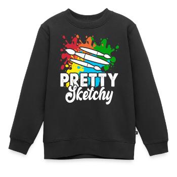 Artiste - Sweat Premium enfant bio - noir - Devant - AI Model Kid Female (0cm)