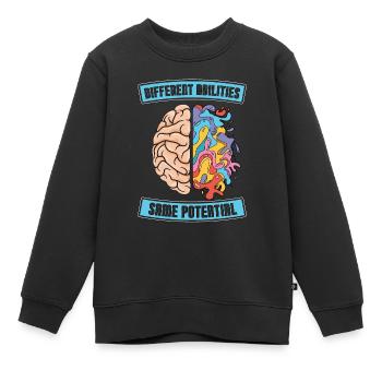 PEI Différentes capacités Même éducateur potentiel - Sweat Premium enfant bio - noir - Devant - AI Model Kid Female (0cm)