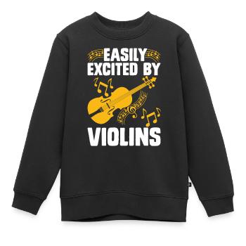 Violoniste violoniste - Sweat Premium enfant bio - noir - Devant - AI Model Kid Female (0cm)