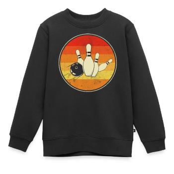 Bowling - Sweat Premium enfant bio - noir - Devant - AI Model Kid Female (0cm)