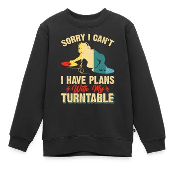 Disc-jockey - Sweat Premium enfant bio - noir - Devant - AI Model Kid Female (0cm)