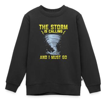 Sturmjäger Shirts | Unwetter Sturm Blitz Geschenke - Kinder Premium Organic Sweatshirt - Schwarz - Vorne - AI Model Kid Female (0cm)