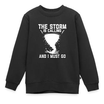 Sturmjäger Shirts | Unwetter Sturm Blitz Geschenke - Kinder Premium Organic Sweatshirt - Schwarz - Vorne - AI Model Kid Female (0cm)