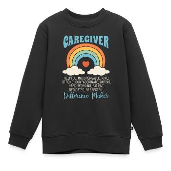Aidant aidant Aidant indépendant utile - Sweat Premium enfant bio - noir - Devant - AI Model Kid Female (0cm)