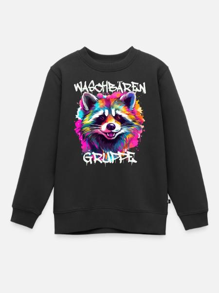 Graffiti Waschbärengruppe Kindergarten Gruppentier - Kinder Premium Organic Sweatshirt - Schwarz