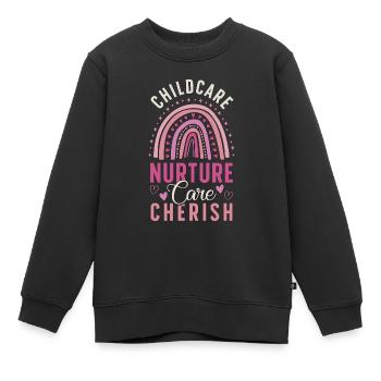 Childcare Worker Childcare Nurture Daycare Worker - Kinder Premium Organic Sweatshirt - Schwarz - Vorne - AI Model Kid Female (0cm)